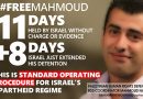 #FreeMahmoud: Israel verlängert Haft von BDS-Koordinator Mahmoud Nawajaa