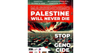 Massendemo: Palestine will never die!